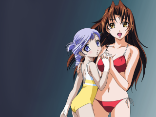 Anime girls bathing suits rayonism - her phone free wallpaper