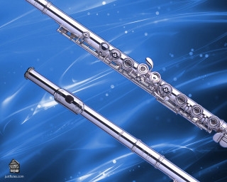 Silver flute blue background wave - claire falkenstein free wallpaper