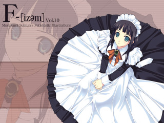 Woman white dress maid brooch - anime art style free wallpaper for desktop