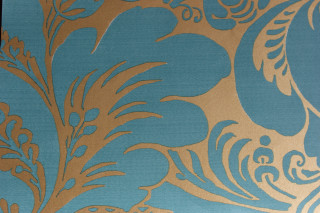 Blue gold wallpaper flower design 2 - paper texture free wallpaper