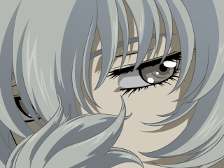 Closeup greyhair blueeyes anime ayakorokkaku - a close up of a person free wallpaper