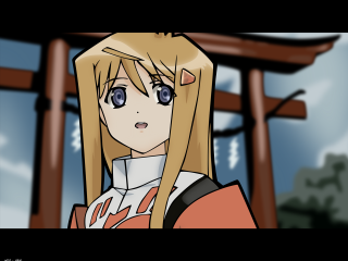 Blonde anime girl blue eyes - hat free wallpaper