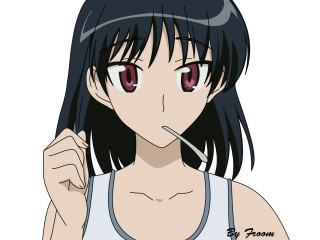 Girl black hair red eyes 3 - long black hair free wallpaper