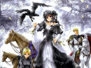 Gothic anime costume horse bird - over them free wallpaper for desktop