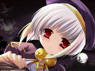 Anime gothic character fullmoon redeyes - a full moon sky free wallpaper