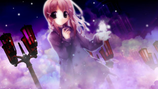 Purple dress girl wand clouds - a wand free wallpaper