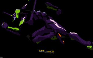 Purple green robot deconstructivism cel - free minimalism wallpaper