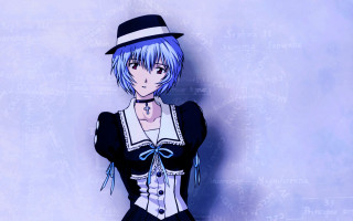 Blue hair woman gothic anime - a wall free wallpaper for desktop