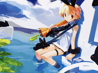 Anime girl bunny ledge water - a ledge free wallpaper