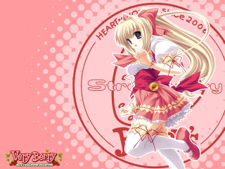 Girl pinkdress redbow anime portrait - a pink dress free wallpaper for desktop