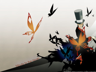 Man top hat sword butterflies - north free wallpaper