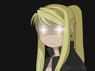 Blonde pony tail glowing eyes - a blonde free wallpaper