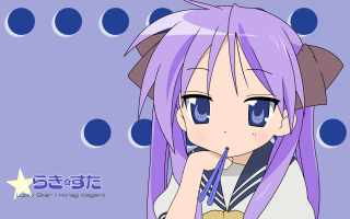 Anime girl purple hair blue 14 - a pen free wallpaper