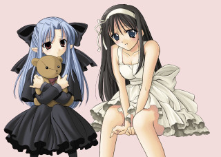 Anime girls teddy bear gothic - a teddy bear free wallpaper