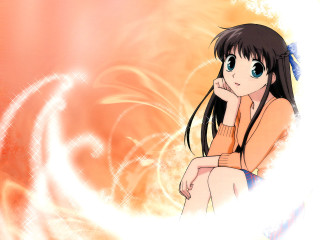 Girl sitting aqua eyes anime - her chin free wallpaper