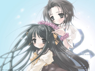 Anime girls flower hair gothic - the other holding free wallpaper