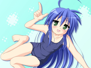 Blue haired anime girl thumbs - anime girl free wallpaper