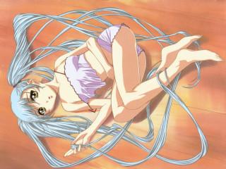 Blue hair woman laying wires - a blue hair free wallpaper