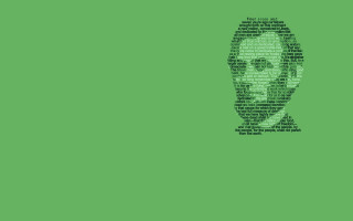 Green background man face words - a mans face free wallpaper