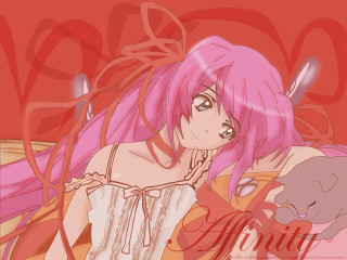 Pink haired girl teddy heart - a red heart free wallpaper