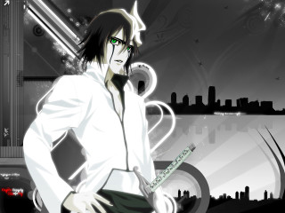 Gothic manga urban greeneye horns - a cityscape free wallpaper