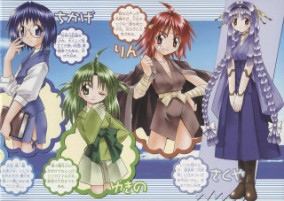 Anime girls multiple hair colors - different free wallpaper