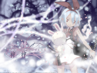 Gothic anime girl snow bunny - a rabbit free wallpaper