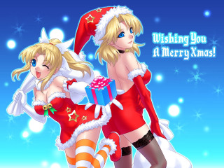 Christmas women present costume anime - present free wallpaper for desktop