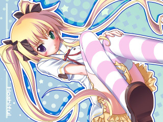 Anime girl blonde hair bow 3 - a anime girl free wallpaper for desktop