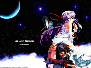 Moon crescent anime characters guns - a couple of anime characters holding free wallpaper