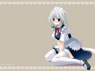 Anime girl bow tie maid - a chair free wallpaper for desktop