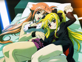 Anime girls bed gun blonde - a bed free wallpaper