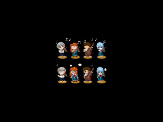 Cartoon characters chibi pixel art - a group of cartoon characters free wallpaper