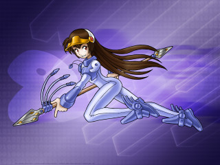 Alice cybernetic flying broom helmet - her head and a sword free wallpaper for desktop