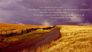 Road rainbow quote empty gate - the road free wallpaper