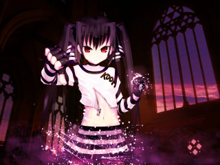 Anime gothic sword windows purple - a anime character holding free wallpaper
