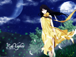 Yellow dress fullmoon anime astronaut - orphism free wallpaper for desktop