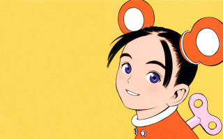 Boy scissors hair redshirt cartoon - his hair free wallpaper