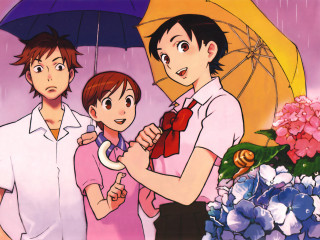 Family umbrella rain flowers sky - a family free wallpaper