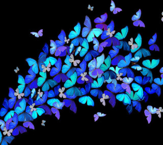 Blue butterflies flying air black 2 - cloisonnism free wallpaper for tablet