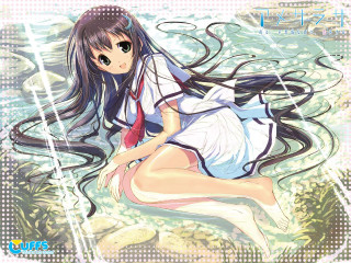 Girl water long hair sitting - the wind free wallpaper for desktop