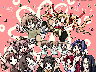 Anime girls confetti pink background - confetti free wallpaper for desktop
