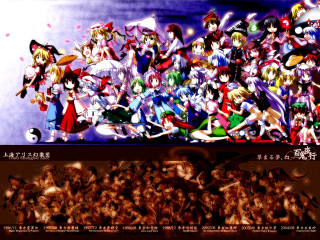 Anime group keyvisual 6girls anime - a caption below free wallpaper for desktop