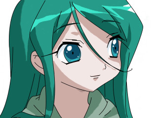 Sad green haired girl anime - anime art style free wallpaper for desktop