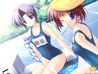Anime girls pool summer swimsuits - summer free wallpaper