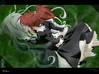 Anime girls gothic nature redhair - a white bird free wallpaper for desktop