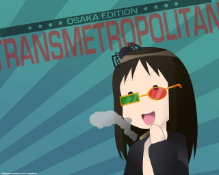 Transmetopultian anime style woman sunglasses - her mouth free wallpaper