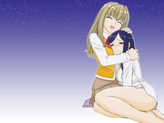 Couple sitting purple stars manga - free stars wallpaper