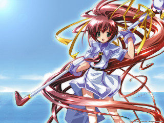 Anime girl long hair sword 13 - a wave free wallpaper