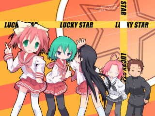 Lucky star anime girls star - lucky free wallpaper